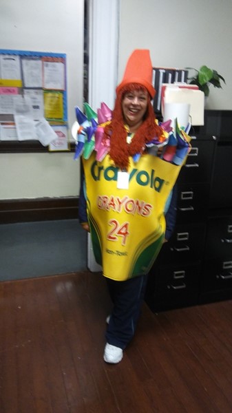 Mrs. Scam as a box of Crayons!
